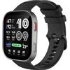 GIOPUEY Cinturini Compatibile con Amazfit Bip Max, Morbido Silicone Cinturino [Resistente all'Usura] [Traspirante] - Black