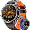 Hwagol Smartwatch Uomo con Torcia, 1,52'' HD Orologio Smartwatch Militare con 500 mAh Batteria(7-20 Giorni di Durata), Smart Watch Uomo con 110+ Sport Fitness/Frequenza Cardiaca/SpO2/Sonno per Android iOS