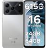 DOOGEESmart Note 56 Smartphone Android 16, 6150 mAh, 8.45 mm Ultrasottile, 6.56 HD + 90 Hz IPS, 24 GB + 64 GB/2 TB TF, 4G offerta Smartphone, Dual SIM/Octa Core/OTG/Face ID/GPS, Naturale