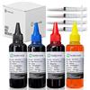 DLMELHOR 4 cartucce di ricambio universali per stampanti a getto d'inchiostro EPN Canon HP Brother Lexmark Samsung Dell Kodak Cartucce di ricarica compatibili con sistema CISS CIS 4 colori