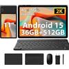 MIVASOLO Tablet 11 Pollici Android 15 Tablet,Doppio SIM 4G LTE+5G WiFi,36GB RAM+512GB ROM/8000mAh-Tablets con Tastiera e Mouse,Grigio
