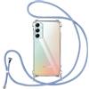 Vauki Cover per Samsung Galaxy A34 5G con Cordino, Custodia con Laccio Collana Tracolla Trasparente Silicone TPU+PC Bumper Back Antigraffio Proteggere Case Corda per Samsung A34 5G, Viola
