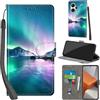 PHINIENLAND Cover per Xiaomi Redmi Note 13 Pro Plus 5G custodia portafoglio Aurora | 3 scomparti carte, 1 tasca banconote, Chiusura magnetica, Supporto, Pelle PU flip cover per Redmi Note 13 Pro+