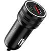 Tonsiny Caricabatteria da auto super veloce 25 W per Samsung S25 S24 S23 S22 Z Fold Flip 7 FE Ultra A56 A36 PD/PPS 40 W 2 porte USB C caricabatteria da auto per Tab S10 S9 FE+ A9 accendisigari Spina per