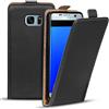 Verco Flip Cover per Samsung Galaxy S7 Edge, Custodia verticale Flip Case compatibile con Samsung S7 Edge, Nero