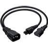 HuaLiSiJi C14 a C5 e C13 Cavo C5 C14 Connettori C14 Maschio C5 Femmina per Elettrodomestici, Monitor TV, Computer Portatili (30cm)