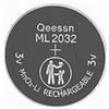 Qeessn ML2032 batteria al litio al manganese a bottone, batteria ricaricabile a bottone per tastiere, ecc. o come batteria di ricambio;