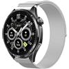 GIOPUEY Cinturini Magnetica Compatibile con Honor Watch 6, Cinturino in Acciaio Inossidabile Intrecciato [Magnetico] - Silver