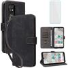 IUQXU Cover per Doro 8100/8100 Plus/8200/8200 Plus Libro con Vetro Temperato N | Blocco RFID,Antiurto,Supporto,Custodia in Pelle Portafoglio per Doro8200 Doro8100 Plus Doro8100+ 4G