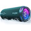 W-KING Cassa Bluetooth Potente Portatile, 40W Altoparlante Speaker Bluetooth Impermeabile IP67, APP EQ Personalizzata/Bassi Profondi, Audio Stereo 360° da Con Luci/V5.3/DSP/24H/TF/AUX,Per Doccia,Party