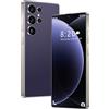 ULUCAN Smartphone S26 Ultra sbloccato 5G con penna integrata, 16GB RAM, 1TB ROM, telefono cellulare Incell HD da 7,3 pollici con schermo intero, batteria a lunga durata da 8000mAh doppia SIM,Purple-1TB