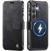 KZB Cover Libro per Samsung Galaxy S25/S24 Compatibile con MagSafe, Nero