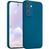 LEHEHE Custodia Silicone per Samsung Galaxy S24+ / S24 Plus 5G, Cover Soft Touch Tinta Unita Guscio Sottile Antiurto Bumper Antigraffio con Protezione Fotocamera-Blu scuro