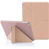 MuyDouxTech Custodia per iPad 9,7 Pollici 6a/5a Generazione 2018/2017, per iPad Air 9,7 1a/2a Gen 2013/2014, Supporto Verticale e Orizzontale 5-in-1, Cover Silicone e Retro TPU Antiurto, Oro Rosa