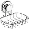 HASKO accessories Portasapone con ventosa super potente, in acciaio inox, per bagno e cucina, cromato