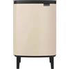 Brabantia Bo Hi 12L Pattumiera con coperchio Soft Close, Secchio Spazzatura ideale per bagno, camera da letto e ufficio, Cestino con secchio interno rimovibile e maniglia - Soft Beige