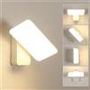 Comely LED Applique da Esterno Giardino, 16W 1800LM IP65 Impermeabile 350 Girevole Moderna Lampada da Parete Esterni per Giardini, Bianco, Luce Calda 3000K, Controllo Interruttore