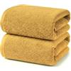 Ruggeri, Set 2 Teli Doccia e Bagno 70x140 cm, Cotone, Asciugamani, Giallo