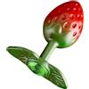 AMAZBEE Plug anale in metallo a forma di fragola con base gioiello e finitura in lega levigata e lucida, plug anale con texture a grani in rilievo (Green)