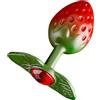 AMAZBEE Plug anale in metallo a forma di fragola con base gioiello e finitura in lega levigata e lucida, plug anale con texture a grani in rilievo (Red)