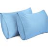 Lirex 2-Pack Federe per Cuscini, 100% Cotone Traspirante Federe Pillow Covers, 50 x 91 cm, Blu Cielo