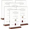 midgreyeye 6 pezzi espositore plexiglass a5 in acrilico di alta gamma con base in legno espositore a5 per ufficio, ristorante, bar, negozio, matrimonio