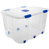 Acan Contenitori per la Conservazione Resistenti - Con Ruote, 133 L - Trasparente - Rettangolare - Solido - Plastica