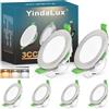YindaLux Faretti Led da Incasso per Cartongesso, 8W 800LM IP44 Faretti LED Soffitto Dimmerabile, 2700K 4000K 6500K Regolabile Faretti da Incasso 230V Diametro Foro Ø75-90mm, Nichel, Set di 6
