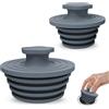 Lunriwis Tappo per Scarico Vasca da Bagno - Confezione da 2 Tappi Universali in Silicone per Doccia e Lavandino, Scarico per Vasca e Doccia - Installazione Semplice (Grigio Scuro)