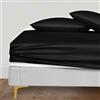 LINENWALAS Lenzuolo con angoli solo in 100% Tencel Lyocell con vestibilità sicura e aderente tutto intorno elastico tasca profonda 40 cm lenzuolo con angoli per letto - biancheria da letto in seta di