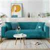 DOTBUY-SHOP Velluto Fodere Copripoltrona 1 Posto / 2 3 4 Posti Copridivano Elasticizzato, Fodere Copridivani Tinta Unita, Fodere Copridivani Universale (4 posti,Blu Turchese)