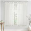 MIULEE Tende voile trasparente passanti fettuccia 2pz L140xA145 Avario