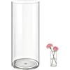 MELEJIA Vasi in Acrilico Rotondo Trasparente, Vaso Indistruttibile Leggero - Diametro 10cm x Altezza 30cm, Vasi Trasparente Resistente per Fiori Freschi/Finti, Decorazione Interna/Esternea