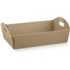 PuntoCasaStore 1 PZ Cesto Vassoio scatole bomboniere Cartone Pieghevole Avana 43x30x11 cm con Manici Bomboniere Cesti Natalizi Regali