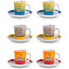 Egan Set 6 Tazze caffè con piattini Collezione Le Casette. Oggetto Realizzato in Porcellana Multicolore. Dimensione: 6 cm. La referenza è PLC06/1Z