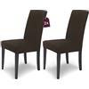 sh SCHEFFLER-HOME LIVE HOMESTYLE SCHEFFLER-HOME Housse de chaise élastique « Mia » en microfibre/lot de 2 / marron/housse de chaise élégante/revêtement pour chaises et sièges