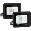 Fynokst 10W Faretto LED da Esterno, 1080LM Sovrilluminante Faro LED Esterno, 3000K Luce Bianca Calda, IP66 Waterpoof Faretti per Giardino, Garage, Campo sportivo, 2 Pezzi