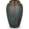 Oairse Vaso da fiori in ceramica, 30 cm, rustico, con ampia bocca in bronzo, vasi alti vintage in terracotta per casa, ufficio, soggiorno, tavolo, mensola, decorazione per caminetto