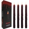 Topsics PCAK Tears - Set di 4 candele coniche da 25,4 cm, colore nero, per Halloween, candele a tema horror