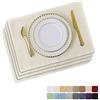 Home Brilliant Tovagliette rettangolari 33 x 48 cm, set di 4 tovagliette lavabili in tinta unita, colore bianco, 33 x 48 cm, 4 pezzi, colore: crema