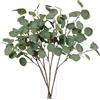 Artifolia 4 Rami di Eucalipto Artificiali Decorativi 67cm, Pianta Artificiale di Eucalipto per Matrimonio, Decorazione Casa, Vaso e Decorazione Tavolo