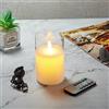 Koelaa Candele LED Ricaricabili USB - Vetro Bianco Effetto Fiamma Oscillante con Telecomando, Timer Programmabile - Idee per Decorazioni Festività, Matrimoni, Centrotavola, Casa - 7.5x10cm