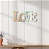 levandeo scritta in inglese Love 3D 30 x 13 cm, in legno (decorazione lettere in diversi colori)