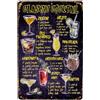 LUCKYLINDE - 30 x 20 cm Targa in metallo - Bar, ristorante, pub, cantina per feste, cocktail - Classic Cocktail (nero)