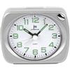 justaminute LOWELL SVEGLIA QUARZO ANALOGICA CON LUCE SNOOZE E SUONERIA IN 6 VERSIONI JA7086 (Silver Rettangolare)