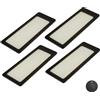kalb Material für Möbel kalb TooFlatXL luce LED sottopensile 12V set 1-4 con interruttore wireless MonoDot, ultra sottile 4 mm, campo luminoso XL 155 x 55 mm, nero, Plug & Play con alimentatore (4, bianco caldo)