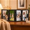BOTEWO Portafoto Multiplo da Tavolo: Cornici Foto Multiple 10x15 cm per 4 Foto Pieghevole Portafoto da Tavolo per Ufficio Famiglia Scrivania Regalo e Decorazione