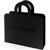 ROCKING GIFTS Portariviste in Metallo Nero a Forma di Borsa Magazine