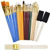 HQdeal Pennelli per Dipingere Set di 25 Pennello Pittura, Pennelli per Pittura Acrilico,Ad Olio,Acquerello Pennello Piatto/Spugne Set Pennelli Pittura Spazzola per Dipingere per Principianti,Artisti,Bambini