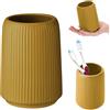 KADAX Bicchiere da bagno in ceramica, tazza per spazzolini da denti, bicchiere per spazzolini da denti, bicchiere da bagno, tazza da bagno, porta spazzolini (giallo)